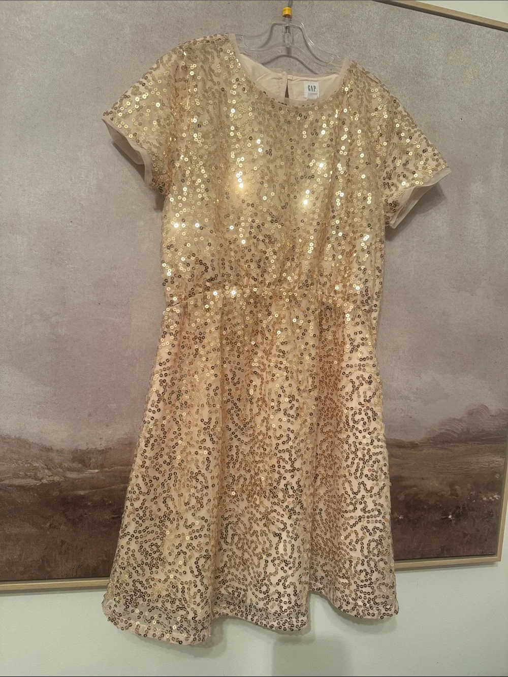 GAP Girls Gold Sequin A-Line Dress